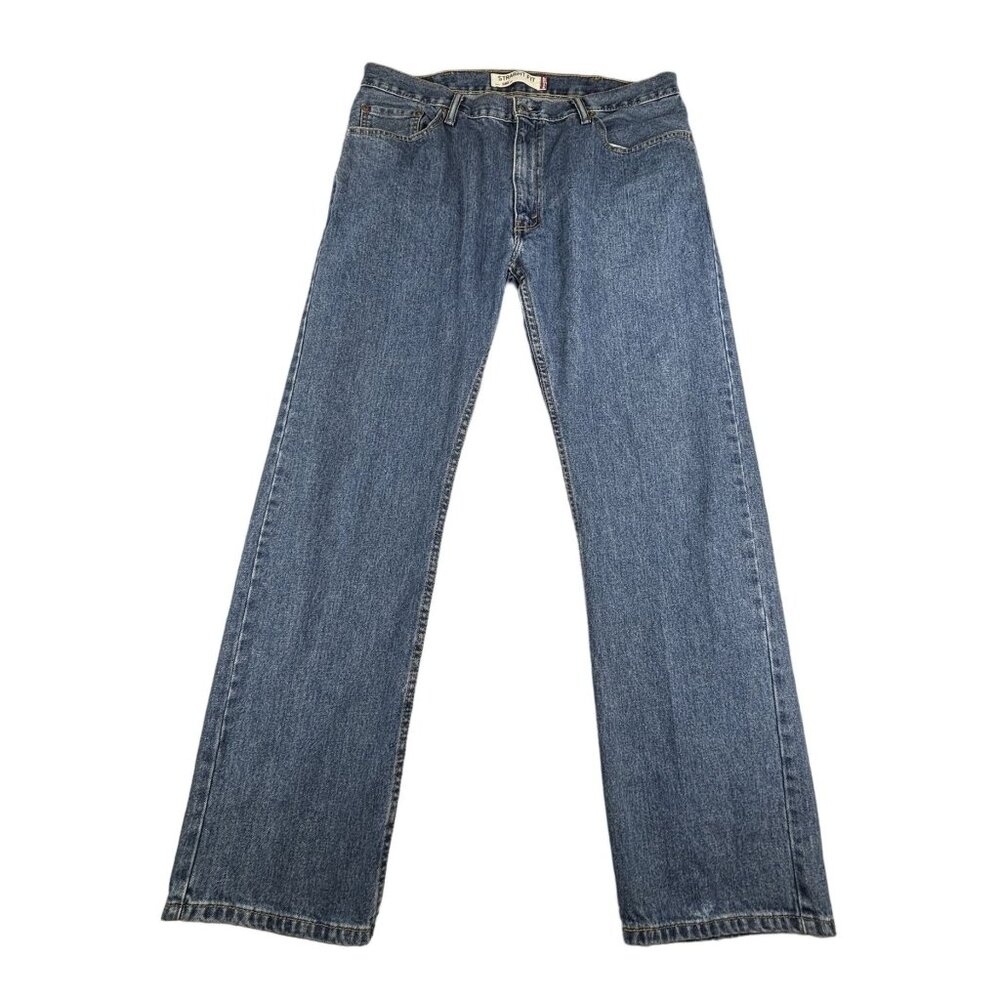 Levi's 505 Straight Fit Jeans W38 L32 Men's Classic Denim Blue Cotton